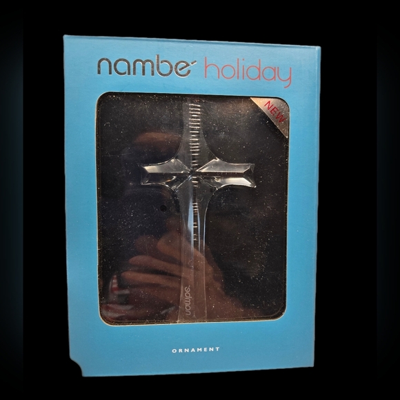 Nambe' Holiday Glass Cross Ornament Christmas Festive Elegant Decor - Picture 1 of 5